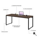 Ver imagem 4 de Mesa de Escritório Kuadra Yescasa Marrom/Nogal