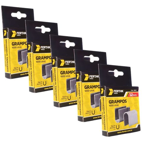 Grampos 12mm Tipo U para Grampeador de Pressão com 5000 Un | Fertak