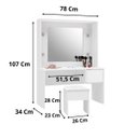 Ver imagem 3 de Penteadeira Camarim Infantil com Espelho Led Banqueta Diana