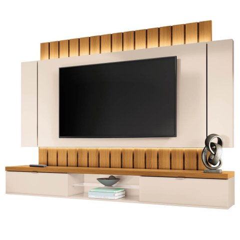 Painel para Tv Suspenso 70 Pol. Illuna H01 Off White/cinamomo - Mpozenato