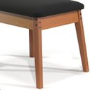 Ver imagem 4 de Kit 8 Cadeira de Jantar Estofada Ravi Linho Preto Base de Madeira Nature