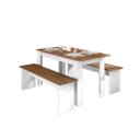 Ver imagem 2 de Conjunto Sala de Jantar 1 Mesa 135cm 2 Bancos Primor 