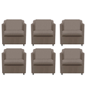 Ver imagem 1 de Kit 6 Poltronas Bia Decorativa Reforçada Recepção Clinica Salão Sala de Estar Suede:capuccino
