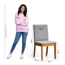 Ver imagem 4 de Conjunto Mesa Tiê e 6 Cadeiras Tiê Maxx CabeCasa MadeiraOriginals Cinza/Amêndoa