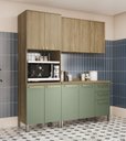 Ver imagem 1 de Armário de Cozinha Modulada Completa Reta 6 Peças 1,90m 296 Botanic Kappesberg