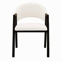 Ver imagem 3 de Cadeira de Jantar Antonella Boucle Estilo Poltrona com Pés Preto - 7 Decor Branco