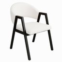 Ver imagem 1 de Cadeira de Jantar Antonella Boucle Estilo Poltrona com Pés Preto - 7 Decor Branco