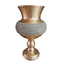 Ver imagem 1 de Vaso de Flores Decorativo em Resina Dourado para Sala Quarto Mesa Rack - 53x30x28cm