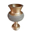 Ver imagem 2 de Vaso de Flores Decorativo em Resina Dourado para Sala Quarto Mesa Rack - 53x30x28cm