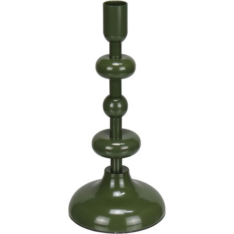 Castiçal Decorativo de Metal Verde 22x10x10cm Porta Vela Mesa Jantar Decoração