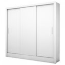 Ver imagem 2 de Guarda-Roupa Solteiro Porto 3 Portas de Correr 6 Prateleiras Branco -