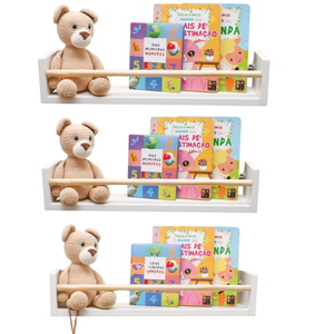 3 Prateleira Infantil Dulce Slim Duo 40x10cm Porta Livros