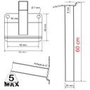 Ver imagem 2 de Suporte Refletor Inclinado Parede Braço 60 Cm Branco