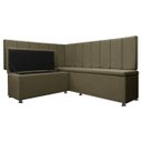 Ver imagem 3 de Conjunto Canto Alemão com Bau para Bar Lanchonete Liso Marrom 125x160cm Sofa Store