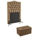 Ver imagem 1 de Kit Cabeceira Decorativa Para Cama Box Pollux e Calçadeira Sagitarius 90 Para Cama de Solteiro Sued