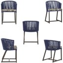 Ver imagem 5 de Mesa com 6 Cadeiras de Jantar Roma 120cm e Noronha em Alumínio Marrom Corda Náutica Estofado 6 Trama