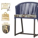 Ver imagem 4 de Mesa com 6 Cadeiras de Jantar Roma 120cm e Noronha em Alumínio Marrom Corda Náutica Estofado 6 Trama