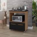 Ver imagem 1 de Balcão Cooktop Elisa 75cm 2 Portas para Cozinha com Espaço de Forno Cor:savana / Preto;tamanho:4