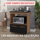 Ver imagem 5 de Balcão Cooktop Elisa 75cm 2 Portas para Cozinha com Espaço de Forno Cor:savana / Preto;tamanho:4