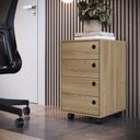 Ver imagem 1 de Gaveteiro Multiuso Organizador Escritório Quarto com Rodinhas 4 Gavetas Office Oak Placa e Ponto