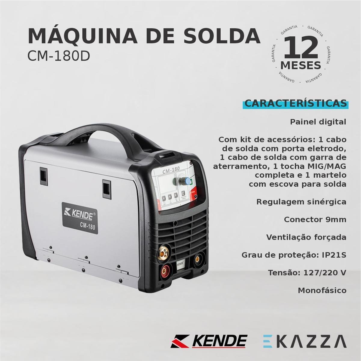 Máquina Solda Inversora Multi-processo Cm-180d Mma - Kende - 4