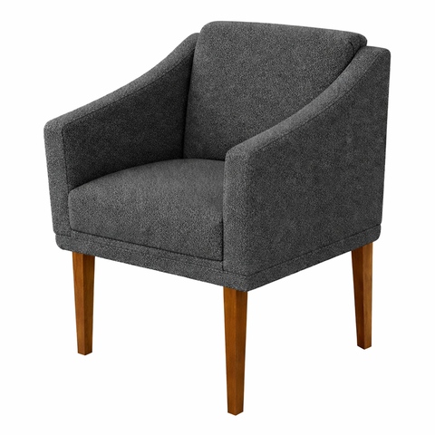 Poltrona Estofada para Consultorio Clinica Davi Tecido Boucle:cinza