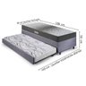 Bicama Box Solteiro Suede Cinza 88x188x28 Cm com Colchão Dual Firm Espuma e Colchão Auxiliar - 2