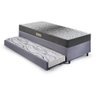 Bicama Box Solteiro Suede Cinza 88x188x28 Cm com Colchão Dual Firm Espuma e Colchão Auxiliar - 4