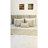 Peseira 240x50cm- Tecido Linho Off White Para cama casal - 3