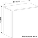 Ver imagem 3 de Mesa Complementar Office Requinte+ 100% MDF 80cm Duna Line Cinza