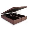 Cama Box Baú King 193 Tecido Sintético Marrom Com Colchão Alegro Bello Box Espuma D28 Cinza - 2