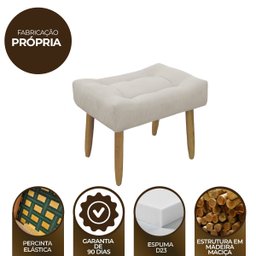 Puff Decorativo Quarto e Sala de Estar Suede Light Herrero:Bege - 6