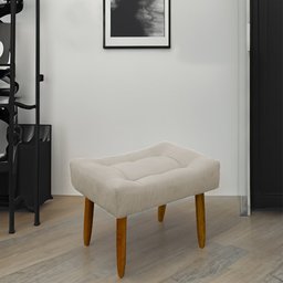 Puff Decorativo Quarto e Sala de Estar Suede Light Herrero:Bege - 1
