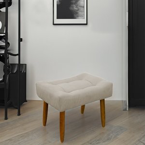 Puff Decorativo Quarto e Sala de Estar Suede Light Herrero:Bege