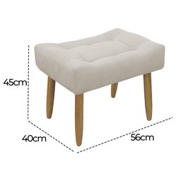 Puff Decorativo Quarto e Sala de Estar Suede Light Herrero:Bege - 5