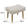 Puff Decorativo Quarto e Sala de Estar Suede Light Herrero:Bege - 5