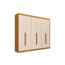Ver imagem 4 de Guarda Roupa Casal 6 Portas e 8 Gavetas Bérgamo Cinamomo/off White - Conquista