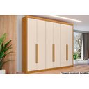 Ver imagem 1 de Guarda Roupa Casal 6 Portas e 8 Gavetas Bérgamo Cinamomo/off White - Conquista