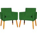Ver imagem 1 de Kit 2 Poltronas Decorativa para Sala Nina Suede Cores Pé Palito 30cm Castanho - Suede