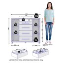 Ver imagem 6 de Guarda Roupa Casal Titanium 2 Portas com Cômoda Sapateira Versátil 4 Gavetas Cinamomo Areia Fosco-