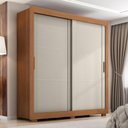 Ver imagem 4 de Guarda Roupa Casal Titanium 2 Portas com Cômoda Sapateira Versátil 4 Gavetas Cinamomo Areia Fosco-