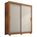 Ver imagem 2 de Guarda Roupa Casal Titanium 2 Portas com Cômoda Sapateira Versátil 4 Gavetas Cinamomo Areia Fosco-