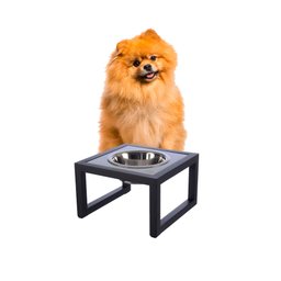 Comedouro Elevado Individual Cão Porte P Preto - 2