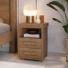 Mesa de Cabeceira 2 Gavetas Lóquio 100% Mdf - Casa Chick Castanho - 3