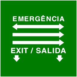 Sinalização de Saída de Emergência Slim Verde com Adesivo e Seletor - Segurimax - 3