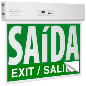 Sinalização de Saída de Emergência Slim Verde com Adesivo e Seletor - Segurimax
