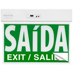Sinalização de Saída de Emergência Slim Verde com Adesivo e Seletor - Segurimax - 2