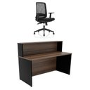 Ver imagem 2 de Balcão de Atendimento para Loja e Recepção Comercial 140x60cm + Cadeira de Escritório Ergonômica