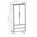 Ver imagem 3 de Guarda Roupa Infantil 2 Portas e 2 Gavetas Branco Savana Theo