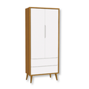 Ver imagem 1 de Guarda Roupa Infantil 2 Portas e 2 Gavetas Branco Savana Theo